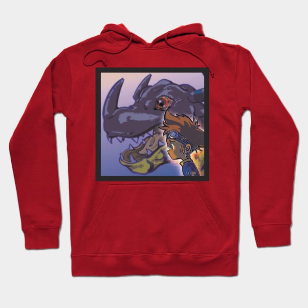 tai & greymon Hoodie by guuesuto